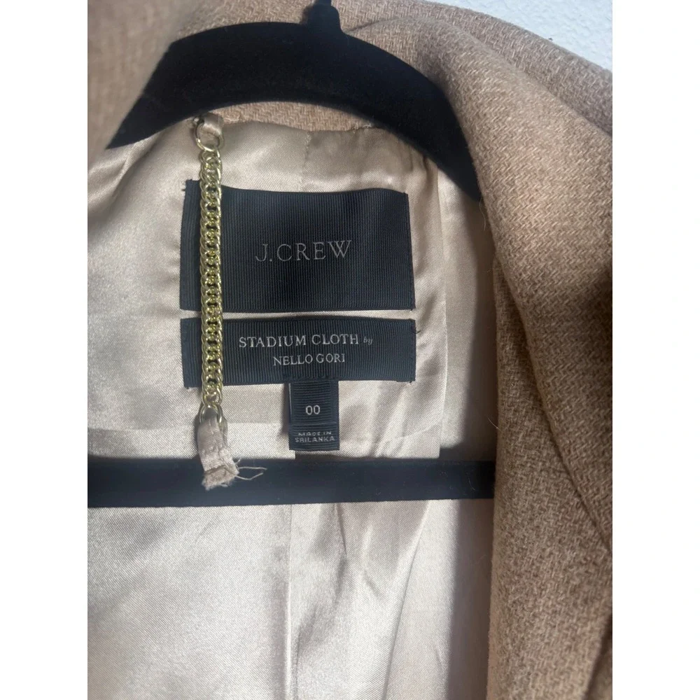 J.Crew Cocoon Coat Stadium Cloth Wool Nello Gori Tan Camel 00 B2770 - Picture 12 of 16